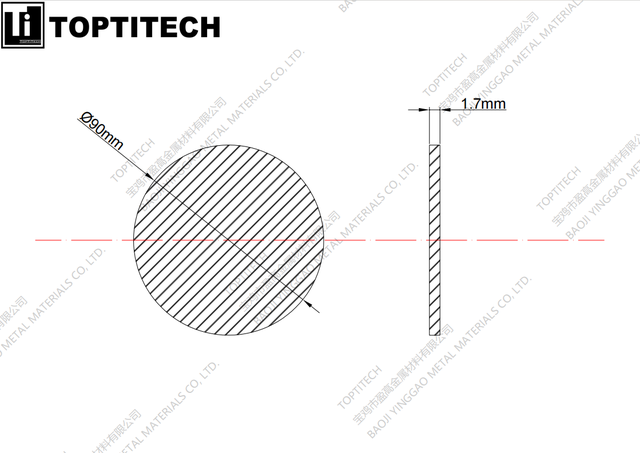 Drawing--90x17mm sintered SS316L wire mesh filter plate Drawing--90x17mm sintered SS316L wire mesh filter plate